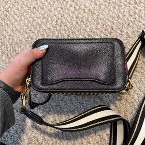 Marc Jacobs Black Mini Crossbody Bag with Gold Accents